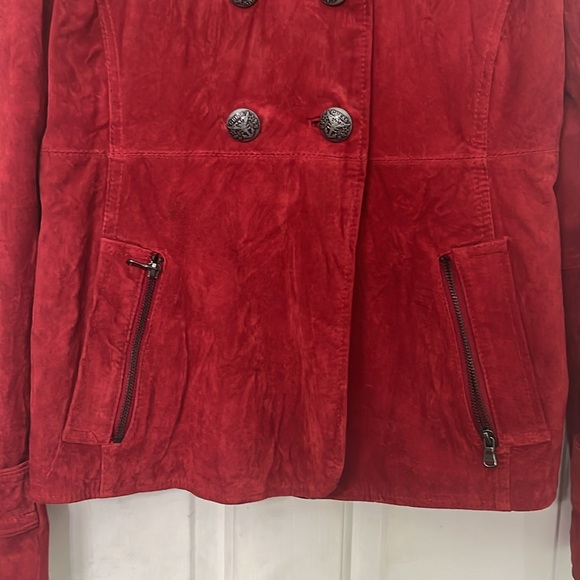 Vintage Guess suede jacket with oversized collar sz S - Picture 3 of 11